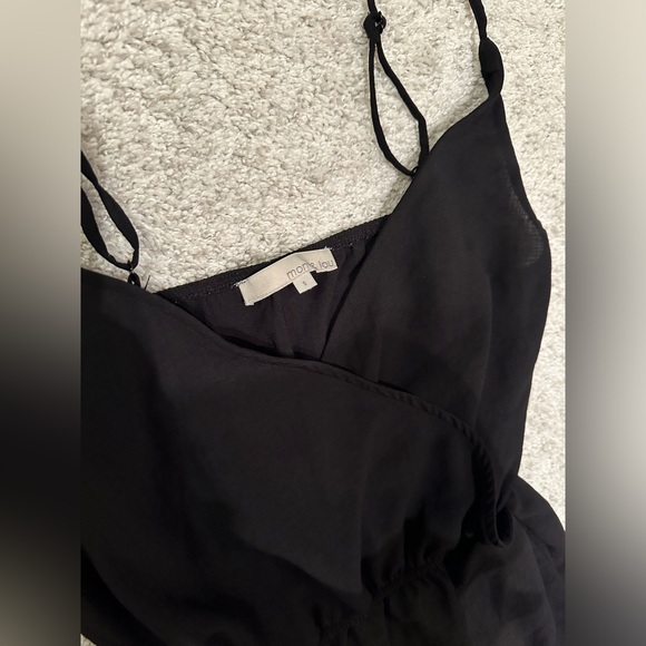 Monk & Lou - Cropped Wide Leg Jumpsuit Romper - Size Small - Black - Picture 4 of 7